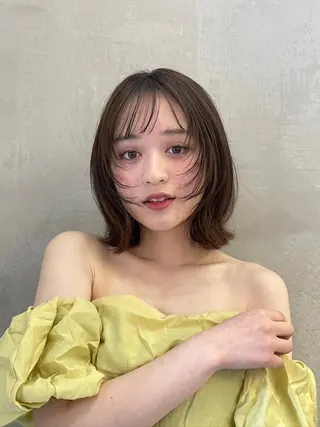 ミディアム ♥️ブリーチなしW/ カラー/優希/大宮のヘアスタイル