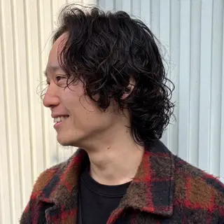 ミディアム パーマ メンズ 京都駅メンズカット/ パーマ/Keigoのヘアスタイル