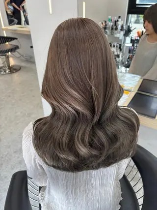 ミディアム RYOTA レイヤー 中明度カラー/縮毛のヘアスタイル