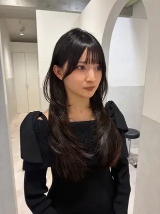 ロング カラー SALOWIN二子玉川South店所属・AYANO ／レイヤー／オリーブのヘアスタイル