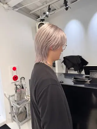 ショート カラー ヘアアレンジ メンズ 艶ハイトーン/ヘア アレンジAYAKAのヘアスタイル
