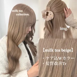 ロング カラー NAMI🤎ブラウン &ミルクティー🤍のヘアスタイル