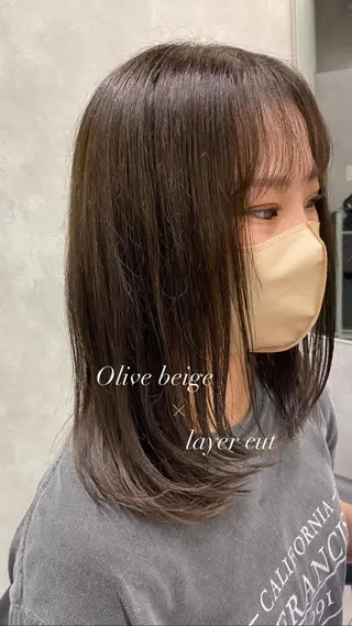 ミディアム カラー DAIKIベージュ 🍂レイヤーカットのヘアスタイル
