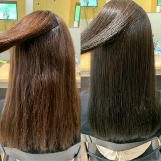 ロング カラー パーマ hub hair レイヤー/透明感のヘアスタイル