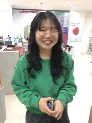 ロング パーマ 杏華 ショートのヘアスタイル