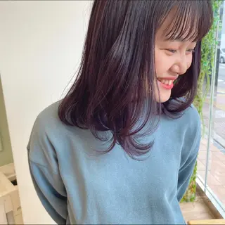 セミロング カラー ayaka #パーマ#アレンジのヘアスタイル
