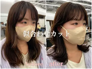 ミディアム カラー 【柔らか透明感✨/ 似合せ前髪】大石葉月のヘアスタイル