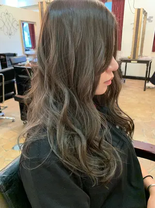 ロング カラー ヘアアレンジ amphihair 高橋祐也のヘアスタイル