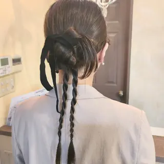 ヘアアレンジ セミロング 田井中 悠紀のヘアスタイル