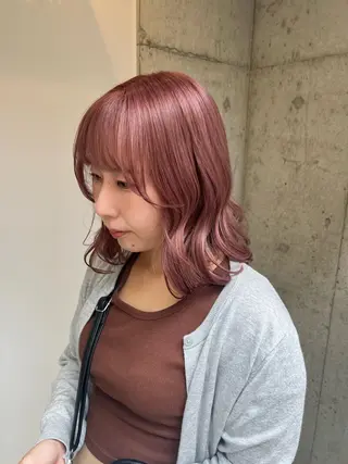 ミディアム カラー 🌝ぷる艶ハイトーン 柔らかヘア🍅まあやのヘアスタイル