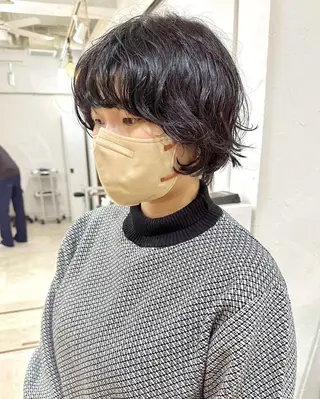 ショート カラー パーマ 銀座No.1髪質改善 縮毛矯正/本木のヘアスタイル