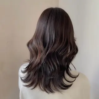ミディアム カラー 顔まわりカット🌟 くびれヘア/寺門遥輝のヘアスタイル
