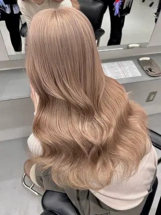 ロング カラー ピンクベージュ/新潟 万代/高橋桃葉🍑のヘアスタイル