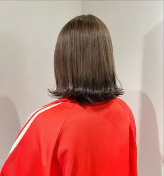 ミディアム カラー スキバサミを使わない カット🌼唯🌼のヘアスタイル