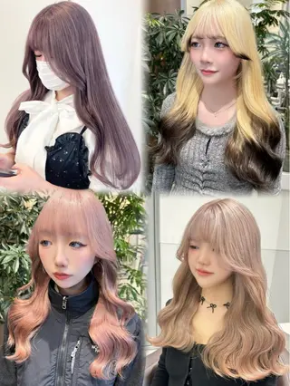 ロング キッズ salowin原宿iori所属・💋ハイトーンデザイ ンヘア💋A'nyuのヘアスタイル