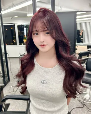 ロング カラー nanaka 🤍韓国ワンホンヘアのヘアスタイル