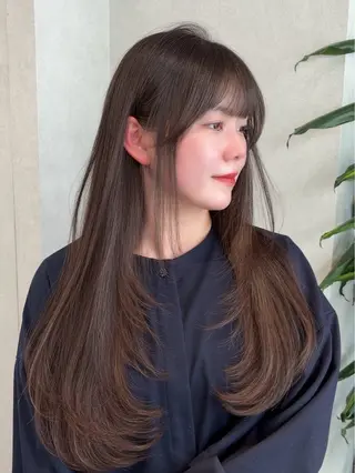 セミロング 結べるレイヤーカット /カラー/あさかのヘアスタイル