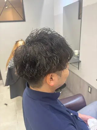 メンズ ブリーチなしWカラー ヘアセット菜希のヘアスタイル