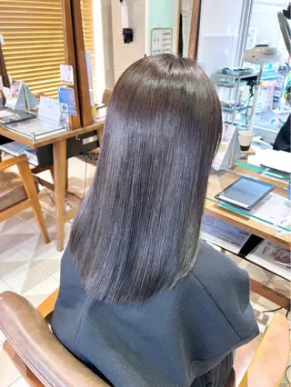 セミロング カラー ヘアアレンジ 吉水 彩乃 /ボブ/艶感カラーのヘアスタイル
