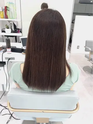 セミロング パーマ ブリーチでもできる 縮毛矯正相原慎🌈のヘアスタイル