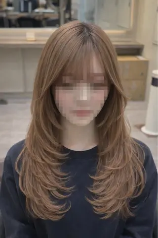 セミロング エクステ/ハイトーン レイヤーHIROのヘアスタイル