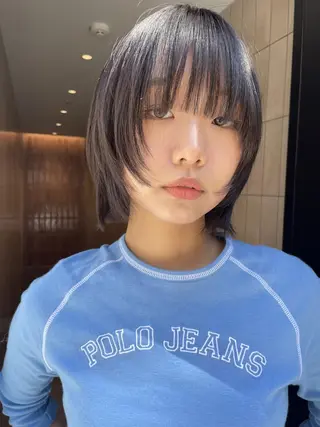 ミディアム カラー パーマ CEINE【セーヌ】 三軒茶屋のヘアスタイル