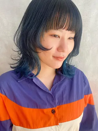 ミディアム 派手髪デザインカラー ヒロカのヘアスタイル