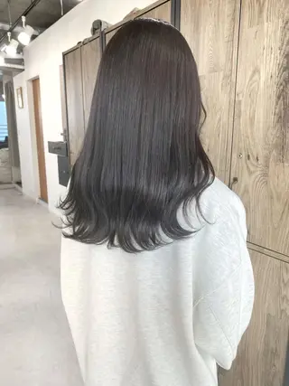 ミディアム カラー ヘアアレンジ 🌷FUKA🌷 まろやかハイトーンのヘアスタイル