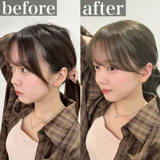 ミディアム カラー ✨顔まわりカット ✨渋谷人気No.1✨のヘアスタイル