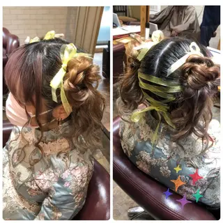 ロング ヘアアレンジ みやもと まなみのヘアスタイル
