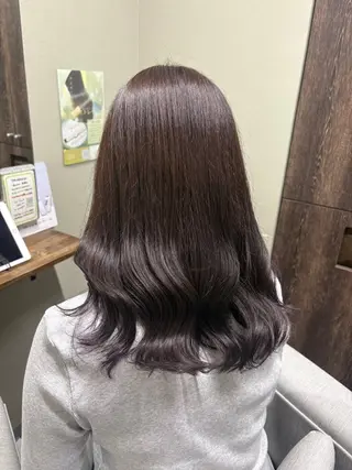 ミディアム 髪質改善カラー&TR 縮毛矯正/弱酸性矯正のヘアスタイル