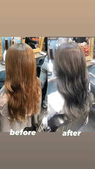 セミロング カラー 美魔女 美容師NAOのヘアスタイル