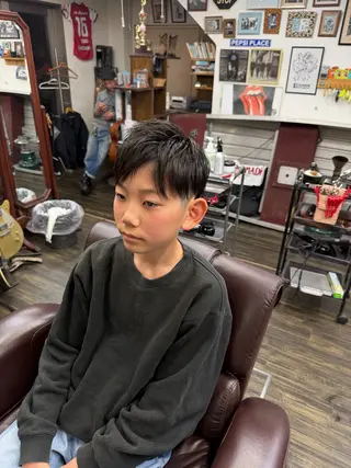 ミディアム メンズ キッズ barber shop LENNON所属・高東 俊介のヘアスタイル