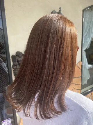 セミロング hair make echo滿木あい花のヘアスタイル
