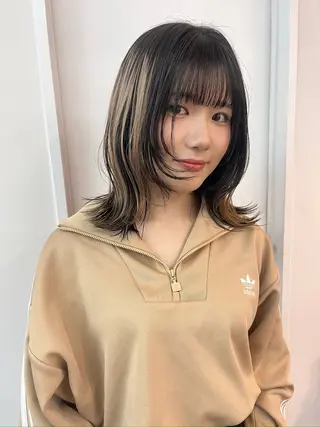 ミディアム カラー レイヤーカット/韓国 ヘア/ honokaのヘアスタイル