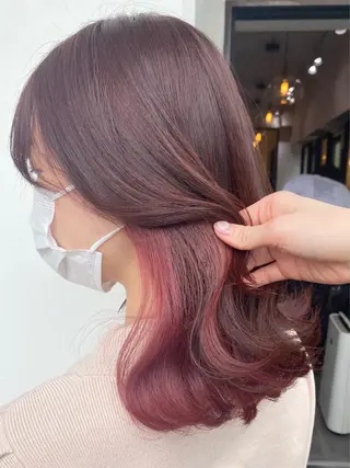 ミディアム 艶ピンク*ヘアセット 🌙shioriのヘアスタイル