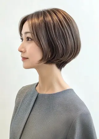 ミディアム カラー 年齢悩みを全て解消/ 白髪と癖毛 松本雄光のヘアスタイル