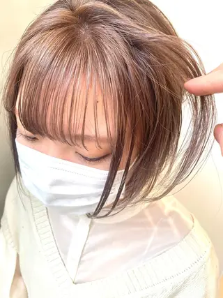 ショート カラー nishido ハイライト/パーマのヘアスタイル