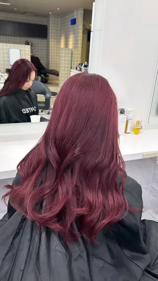 セミロング カラー ヘアアレンジ 💎韓国/ レイヤー カット/ 暖色🫧のヘアスタイル