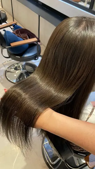 ロング カラー オリーブカラー🫒/ ハッシュカット/みゆのヘアスタイル