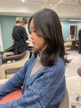 セミロング 店長福島成美/髪質 改善縮毛矯正/カラーのヘアスタイル