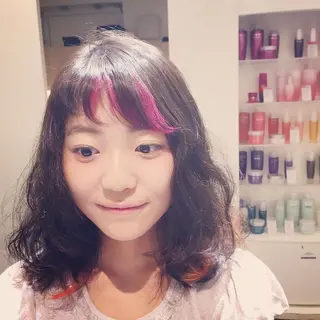 ミディアム カラー ハイトーン×髪質改善 KENTAのヘアスタイル