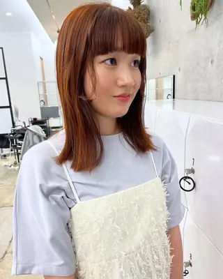 ミディアム カラー 暖色カラー/ピンク カラー/HARUKAのヘアスタイル