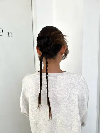 セミロング ♥️透明感×抜け感 ベージュ/佑珠♥️のヘアスタイル