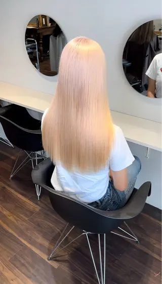 ロング カラー 🧡梅田ハイトーン カラー🧡runaのヘアスタイル