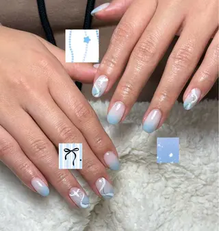 ミディアム めぐみのネイルサロン スタッフ練習のネイルデザイン