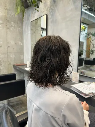 ミディアム パーマ 川口開世 short cutのヘアスタイル