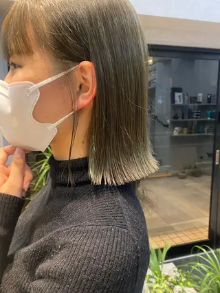 ミディアム カラー ✳︎透明感カラー✳︎ ボブ✳︎nanaのヘアスタイル