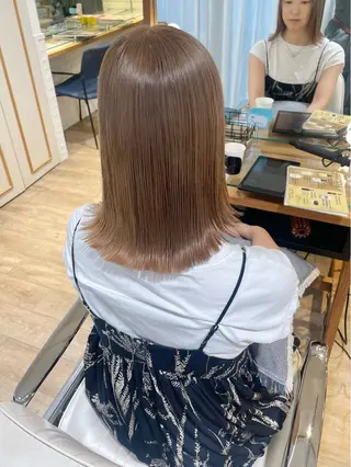 セミロング カラー ヘアアレンジ ハイトーンピンク🍑 ブリーチ🍑RINAのヘアスタイル