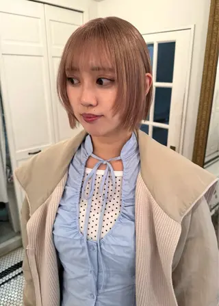 カラー ブリーチカラー🎀 韓国風/寺門美優のヘアスタイル